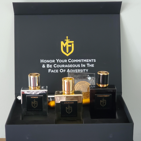 A Mission Fragrances customer with the set