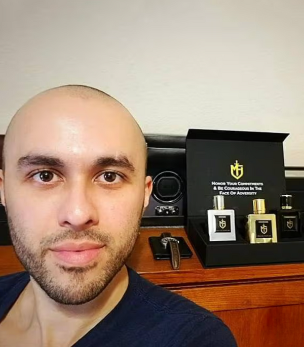 Mission Fragrances customer with the Mission Fragrances set