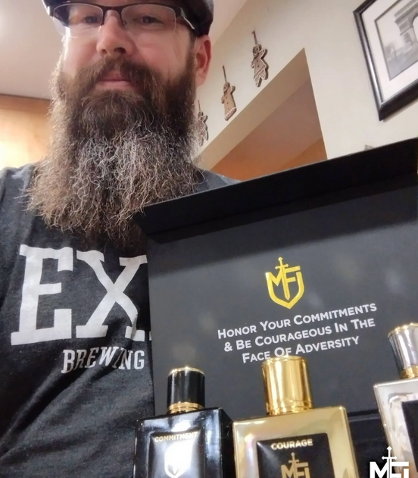 Toby Swart with his Mission Fragrances set